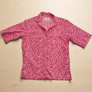 Vintage Adelaar Pink & White Paisley Shirt  Size 8 Youth  100% Cotton  80s–90s